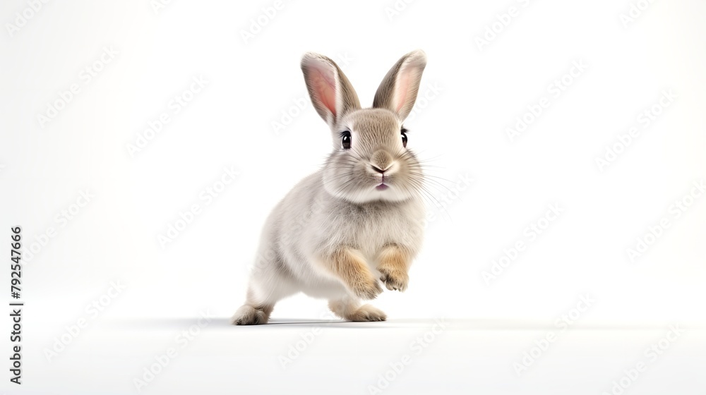 Fototapeta premium Adorable Bunny: Studio Portrait of Cute Rabbit, Isolated on Transparent Background