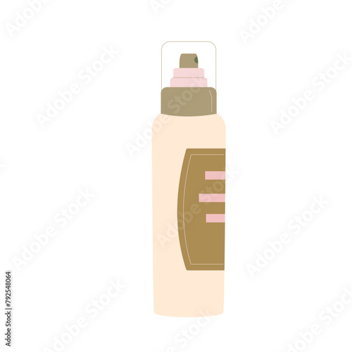 Hairspray isolated on white background. Beauty home procedure product. Flat vector illustration