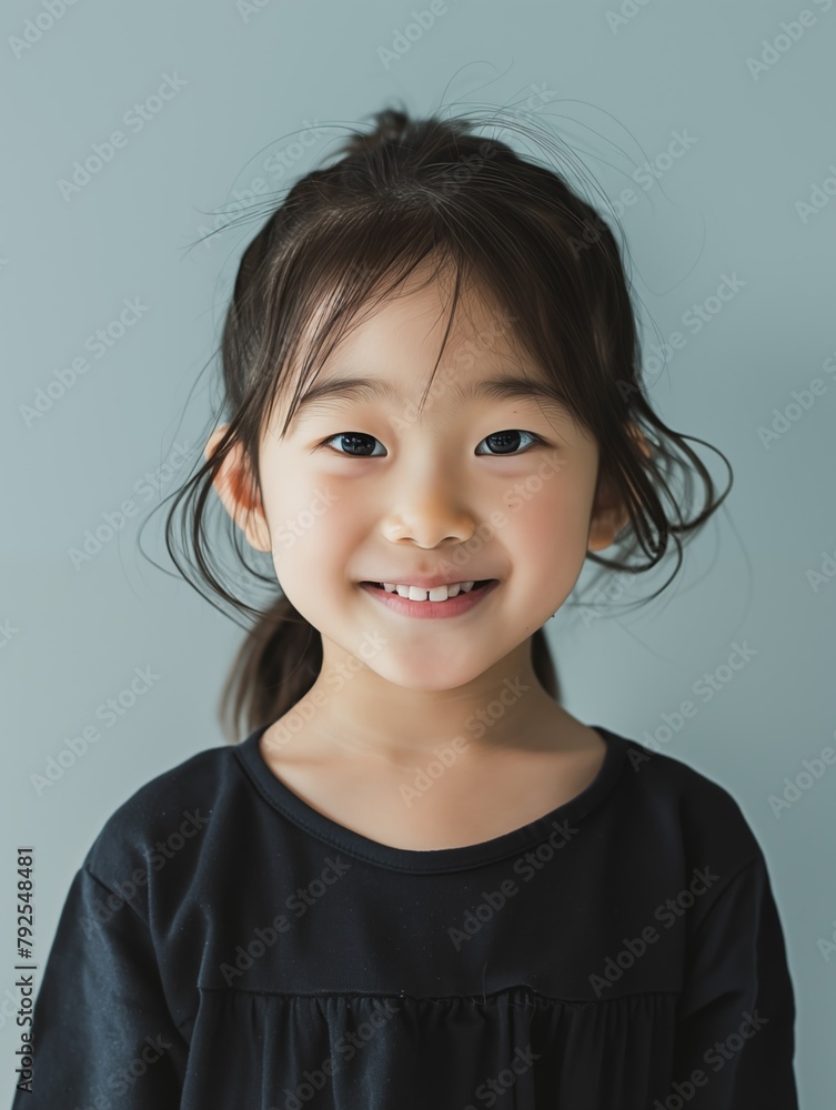 A 6-year-old Asian girl smiling brightly. A 6-year-old Asian girl smiling brightly.