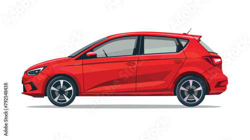 New compact hatchback car as a gift. Vector flat style © Hareem