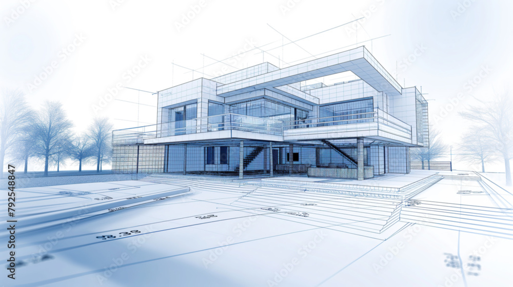 blueprint plan, architectural background, technical draw. concept of real estate