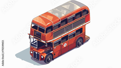 Old london bus icon isometric vector. England city