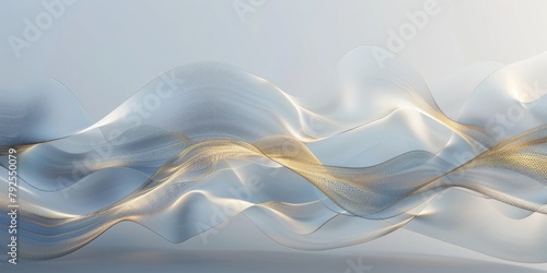 light delicate blue Gold abstract wave line arts background, Luxury wallpaper design photo
