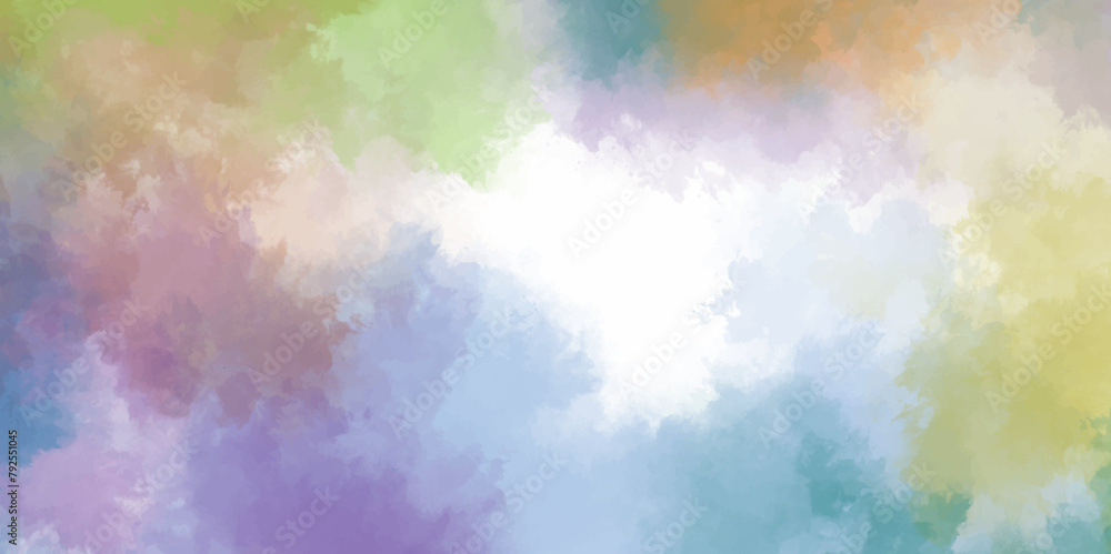 Abstract colorful watercolor background. sky with colorful clouds. Picture painting illustration.