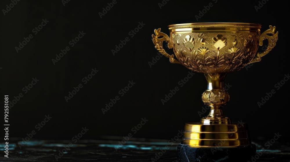 Trophy Cup Number one shape wireframe polygon golden frame structure, AI generated Trophy Cup Number one shape wireframe polygon golden frame structure, AI generated