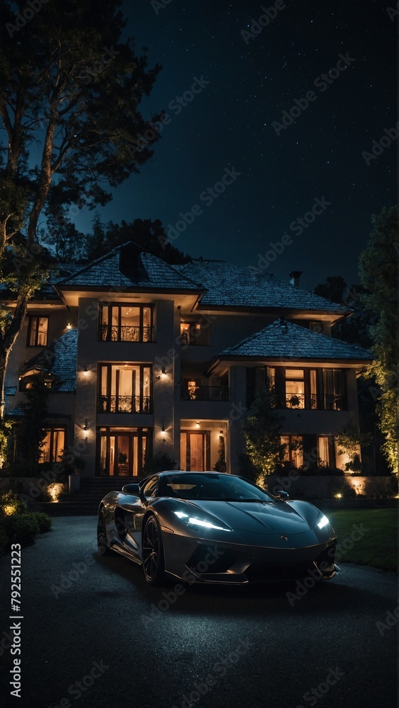 Fototapeta premium cool,car,drive,sport,cool car,cool house,bautiful,reality,sky,wheels,architecture,building