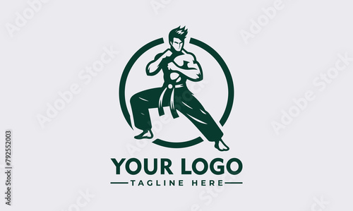 Male Martial Art vector logo design Man fighter Character logo vector Template