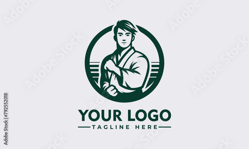 Male Martial Art vector logo design Man fighter Character logo vector Template