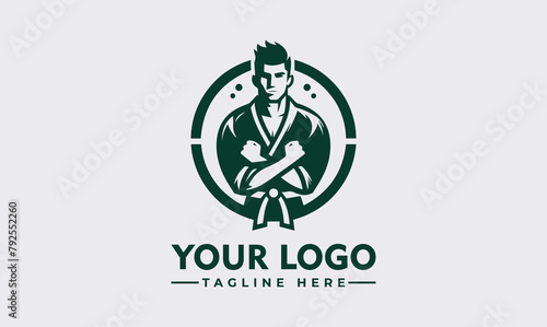 Male Martial Art vector logo design Man fighter Character logo vector Template