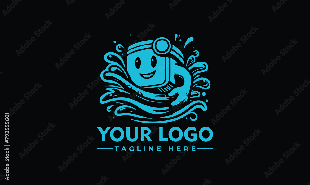 Swimming logo designs vector Creative Swimmer logo Vector character illustration