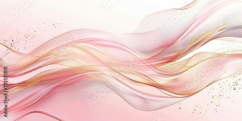 light delicate pink Gold abstract wave line arts background, Luxury wallpaper design