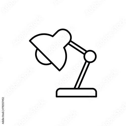 Desktop lamp icon vector illustration. Table lamp on isolated background. Light sign concept.