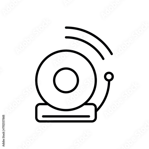 School ring bell icon vector illustration. Ringing alarm bell on isolated background. Fire alarm sign concept.