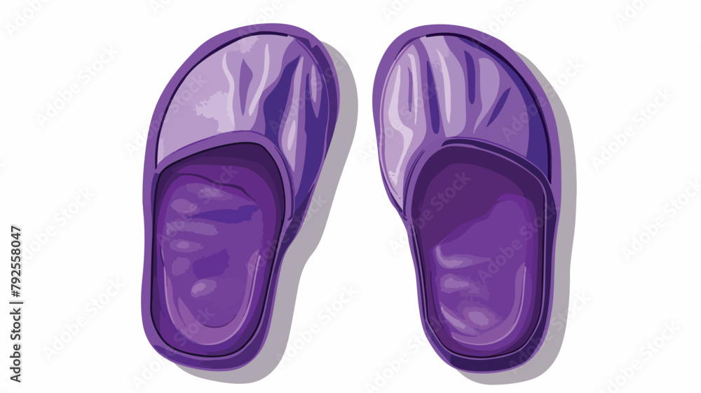 purple slippers flat shoes. woman man unisex fabric 