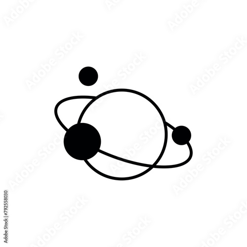 Astronomy planet with ring icon vector illustration. Saturn planet on isolated background. Galaxy space sign concept.