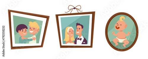 Framed Family Moments Vector Art