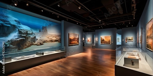 virtual tour in a museum gallery capturing a sleek modern muse