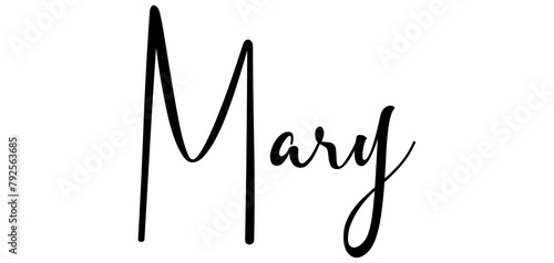 Mary - black color - name written - ideal for websites, presentations, greetings, banners, cards, t-shirt, sweatshirt, prints, cricut, silhouette, sublimation, tag