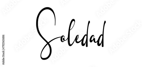 Soledad - black color - name written - ideal for websites, presentations, greetings, banners, cards, t-shirt, sweatshirt, prints, cricut, silhouette, sublimation, tag