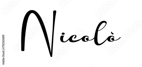 Nicolò - black color - name written - ideal for websites, presentations, greetings, banners, cards, t-shirt, sweatshirt, prints, cricut, silhouette, sublimation, tag