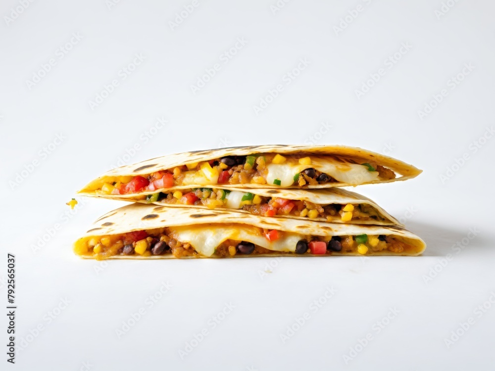 Photo Of Mexican Quesadilla On white Background Photo Of Mexican Quesadilla On white Background