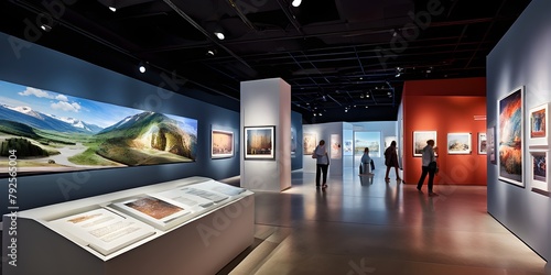 virtual tour in a museum gallery capturing a sleek modern muse photo