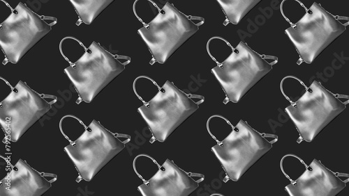 Fashionable repeating minimalist pattern of women's handbags