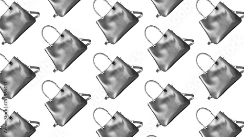 Fashionable repeating minimalist pattern of women's handbags