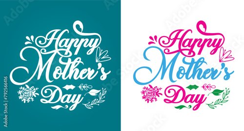 Mother's day typography t-shirt design. Happy mothers day card, square banner. Vector greeting card design for social media, poster, flyer, online stores, greeting card. Text of happy mother's day. 