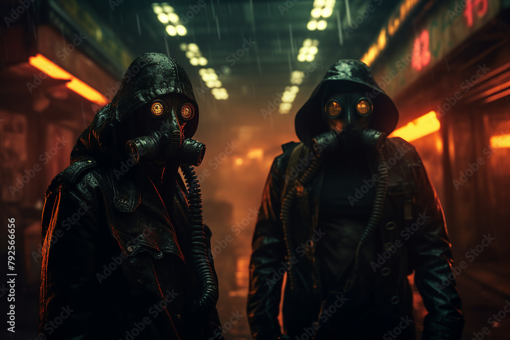 Portrait of a sci-fi cyberpunk person futuristic man from the future cyberpunk Generative AI Portrait of a sci-fi cyberpunk person futuristic man from the future cyberpunk Generative AI