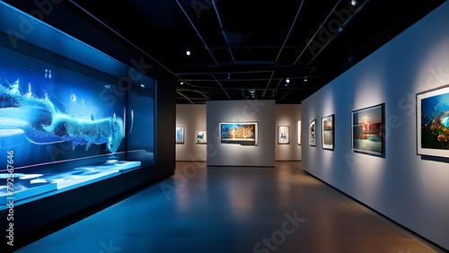 virtual tour in a museum gallery capturing a sleek modern muse photo