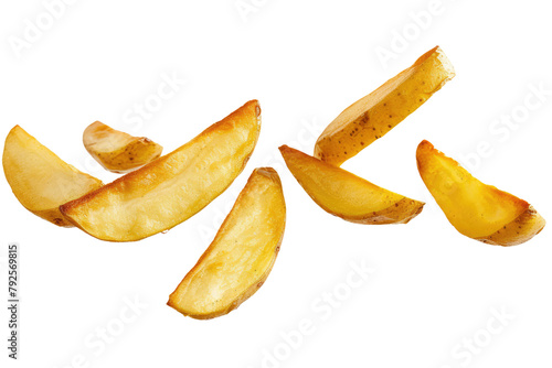 french fries, fried potatoes isolated on white or transparent png