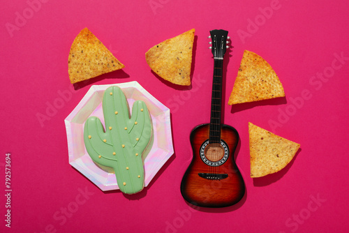 Decorative guitar with deorations for the Cinco de Mayo holiday photo