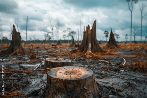 deforested area with tree stumps © Amni