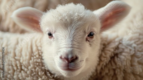 Lamb's Innocent Gaze, Perfect for Farm Life and Animal Care