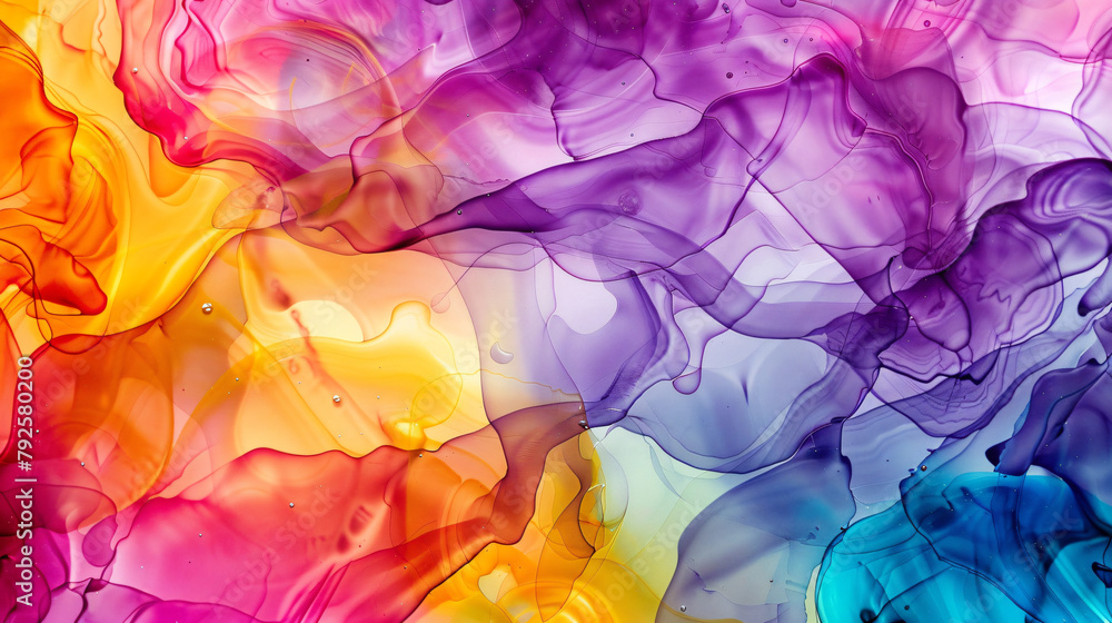 Colorful alcohol ink abstract background ..