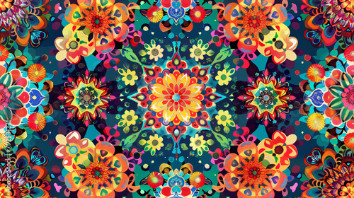 Colorful kaleidoscope patterned background ..