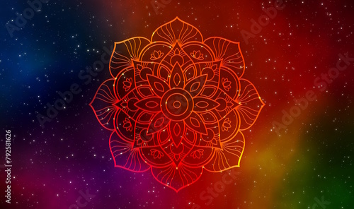 Floral mandala and the galaxy graphic design.