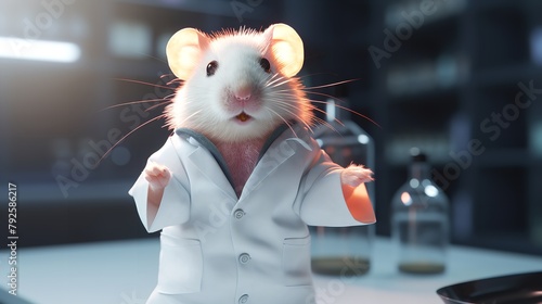 Scientific Exploration: Hamster in Scientist's Lab Coat - 8K Photorealistic Image

 photo