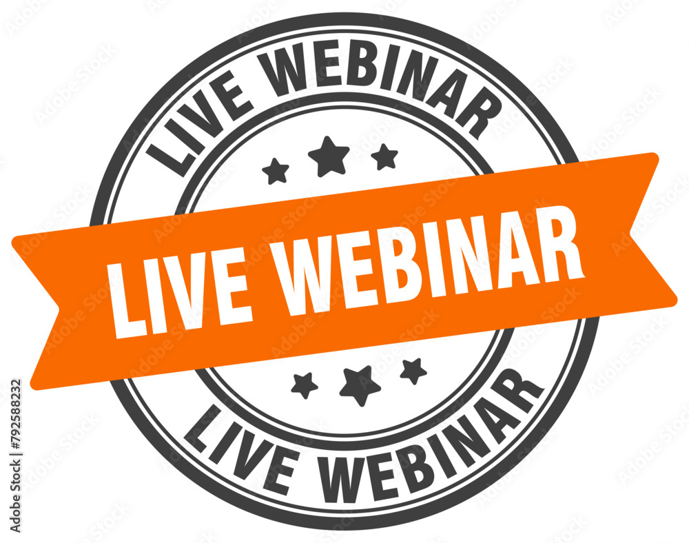 live webinar stamp. live webinar label on transparent background. round sign live webinar stamp. live webinar label on transparent background. round sign