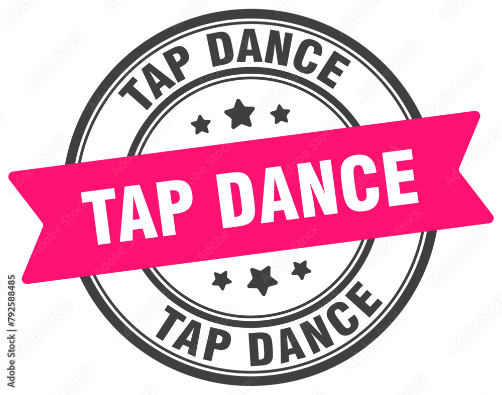 tap dance stamp. tap dance label on transparent background. round sign