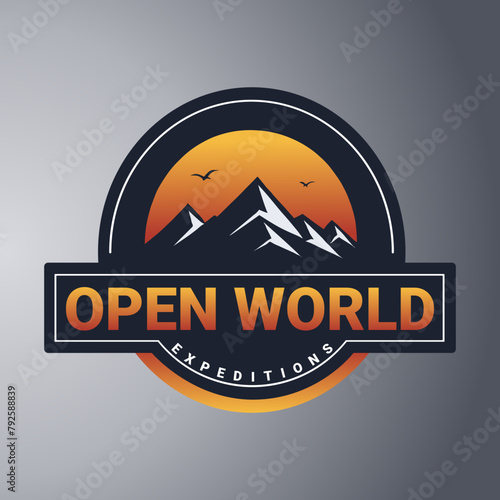 Black and orange logo design for mountain expeditions