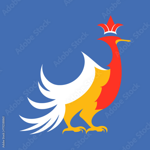 Fowl heraldry with crown