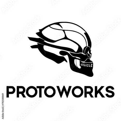 Vector illustration of a logo for robotics and prosthetics 