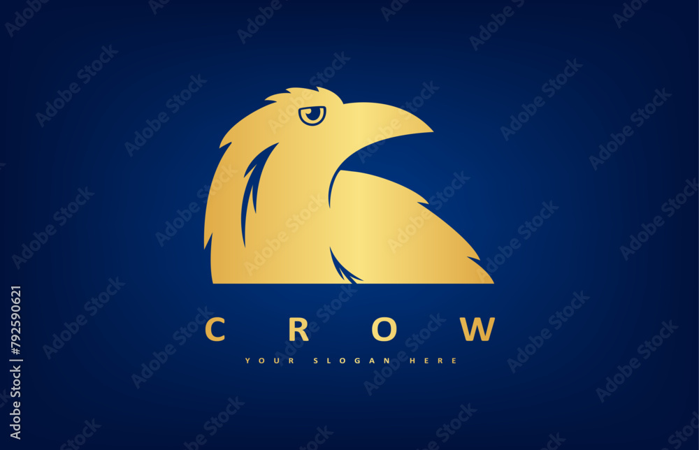Obraz premium crow logo vector. Raven bird. Animal design