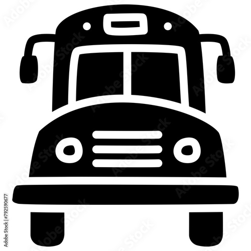 School Bus Glyph Icon photo