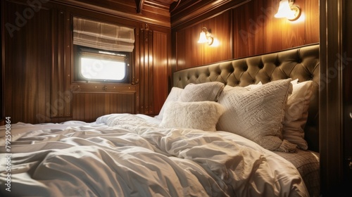 Experience the romance of train travel and a restful nights sleep in our vintage train car suites. 2d flat cartoon.