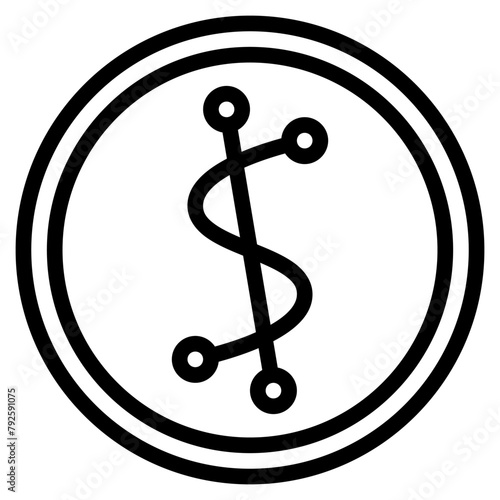 Crypto currency icon with outline style. Suitable for website design, logo, app and UI. Based on the size of the icon in general, so it can be reduced.