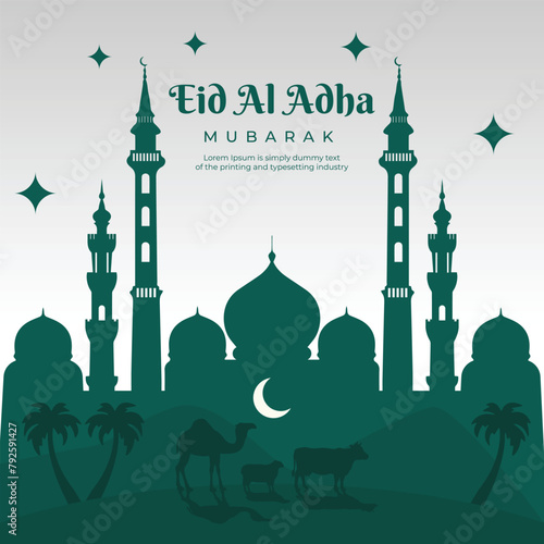 Eid Al Adha Mubarak Islamic festival Background Design Template