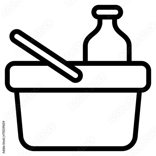 Shopping basket icon with outline style. Suitable for website design, logo, app and UI. Based on the size of the icon in general, so it can be reduced.